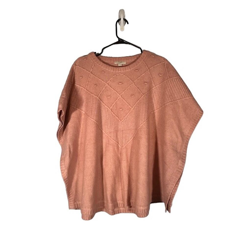 Ann Taylor LOFT Pink Short Sleeve Cable Thick Knit Pullover Sweater Women Sz XS